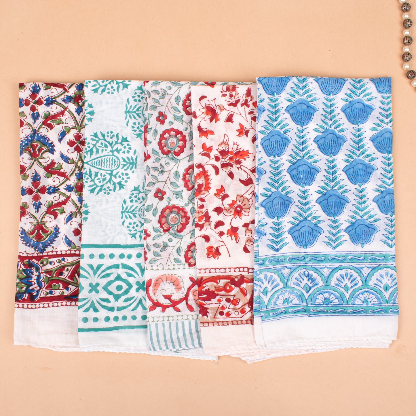 Set of 25 - Bohemian Paisley Cotton Bandana, Hand Block Printed Scarf, Soft Organic Fabric Wrap For Summer, Ideal Unisex Gift, Accessory For Pets & Bikers
