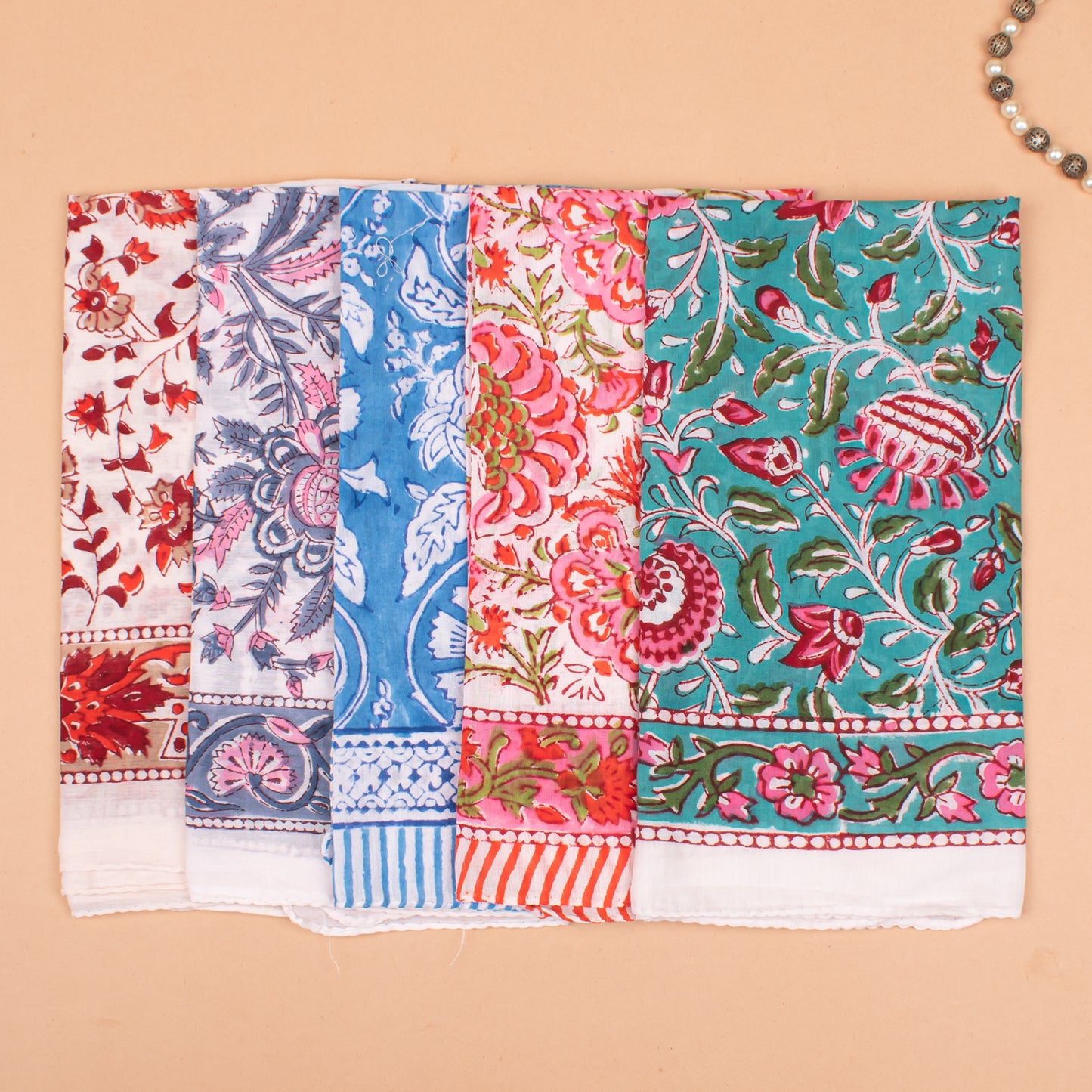 Set of 30 - Handmade Bohemian Bandana, Block Printed Cotton With Paisley Design, Lightweight Wrap For Summer Hair Or Neck, Gift For Men Or Women