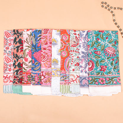 Set of 30 - Handmade Bohemian Bandana, Block Printed Cotton With Paisley Design, Lightweight Wrap For Summer Hair Or Neck, Gift For Men Or Women