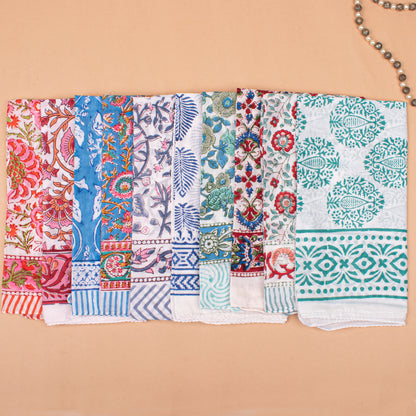 Set of 30 - Handmade Bohemian Bandana, Block Printed Cotton With Paisley Design, Lightweight Wrap For Summer Hair Or Neck, Gift For Men Or Women