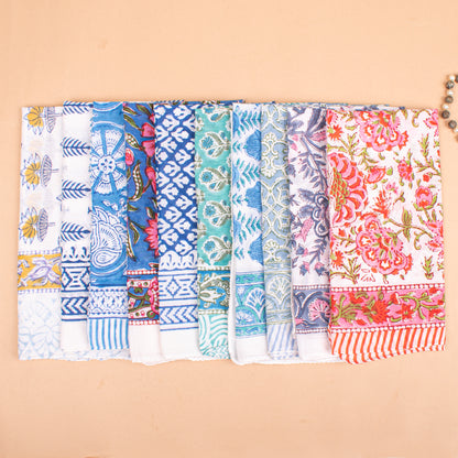 Set of 25 - Paisley Block Print Cotton Bandana Scarf, Handmade Hair Or Neck Wrap, Boho Style Summer Accessory, Organic Reusable Gift For Him Or Her