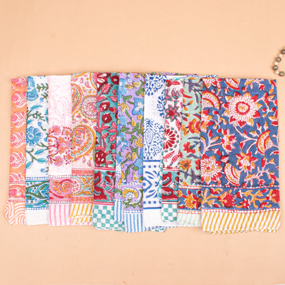 Set of 25 - Paisley Block Print Cotton Bandana Scarf, Handmade Hair Or Neck Wrap, Boho Style Summer Accessory, Organic Reusable Gift For Him Or Her