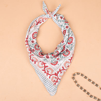 Set of 25 - Block Printed Boho Bandana Scarf, Soft Organic Cotton Headwrap With Paisley Design, Ideal For Summer, Unisex Handmade Gift, Stylish Wrap