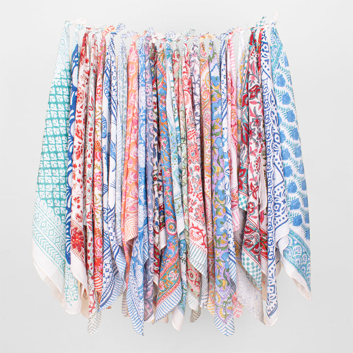 Set of 25 – Paisley Cotton Bandanas | Boho Head Scarf &amp; Hair Wrap