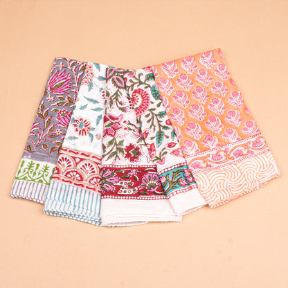 Set of 5 - Boho Style Paisley Bandana, Handmade Organic Cotton Wrap For Hair Or Neck, Lightweight And Reusable Summer Gift For Women And Men