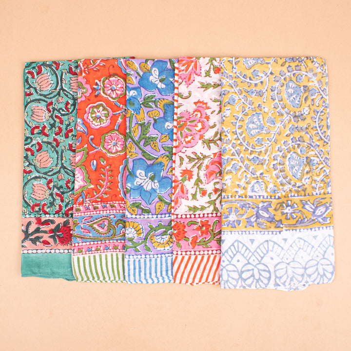 Set of 5 – Boho Cotton Bandanas | Hair Scarf &amp; Neck Wrap