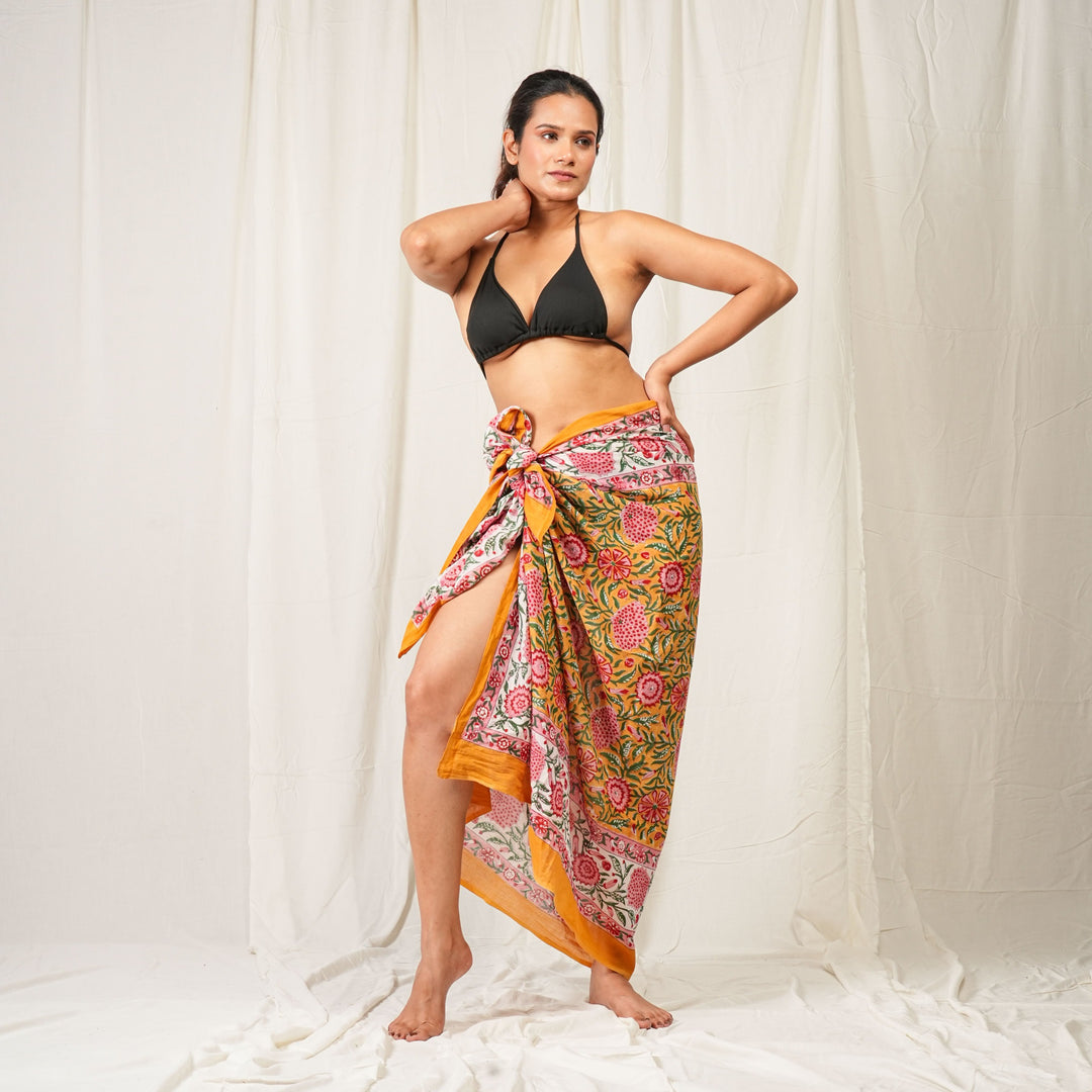 Boho Cotton Sarong | Beach Cover-Up &amp; Wrap Skirt