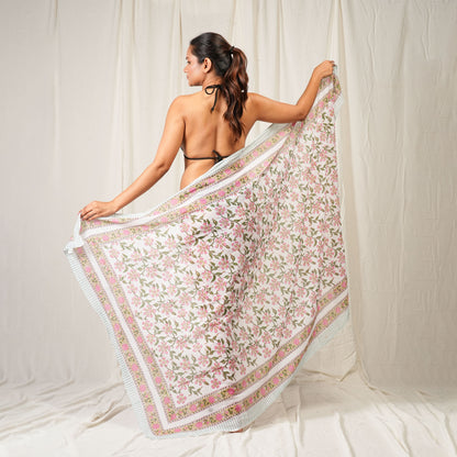 Premium Pink Geometric Sarong Versatile Summer Essential