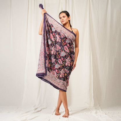 Bohemian Block Printed Cotton Scarf, Natural Handmade Pareo, Eco-Friendly Cotton Sarong, Cotton Block Printed Summer Scarves