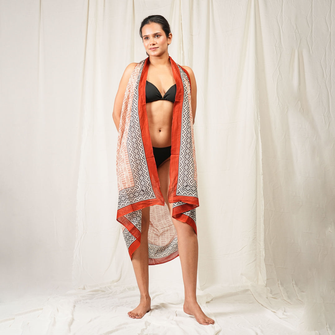 Boho Cotton Sarong | Beach Cover-Up &amp; Wrap Skirt