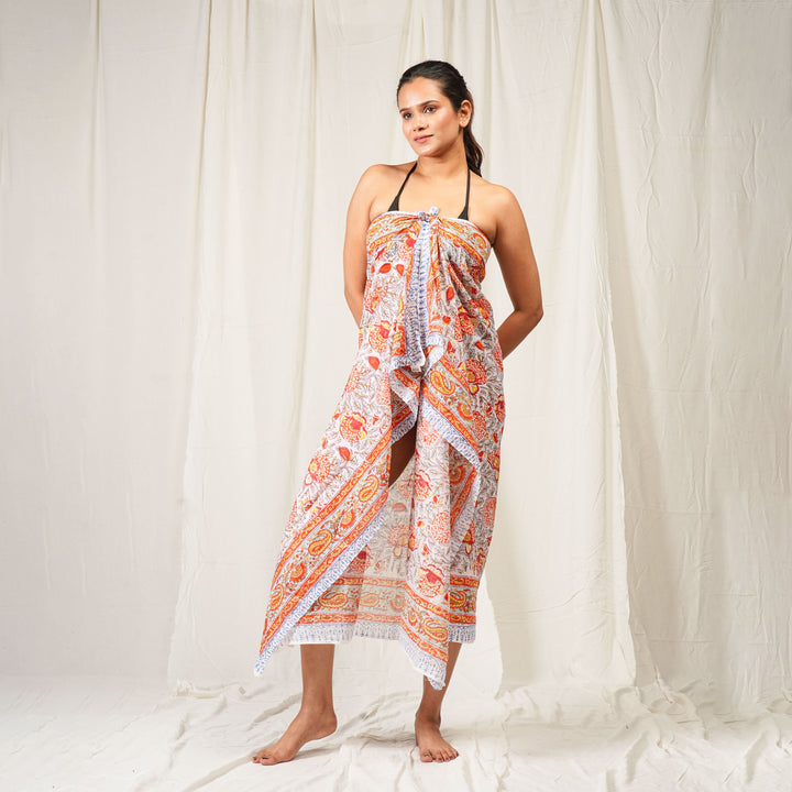 Boho Cotton Sarong | Beach Cover-Up &amp; Wrap Skirt