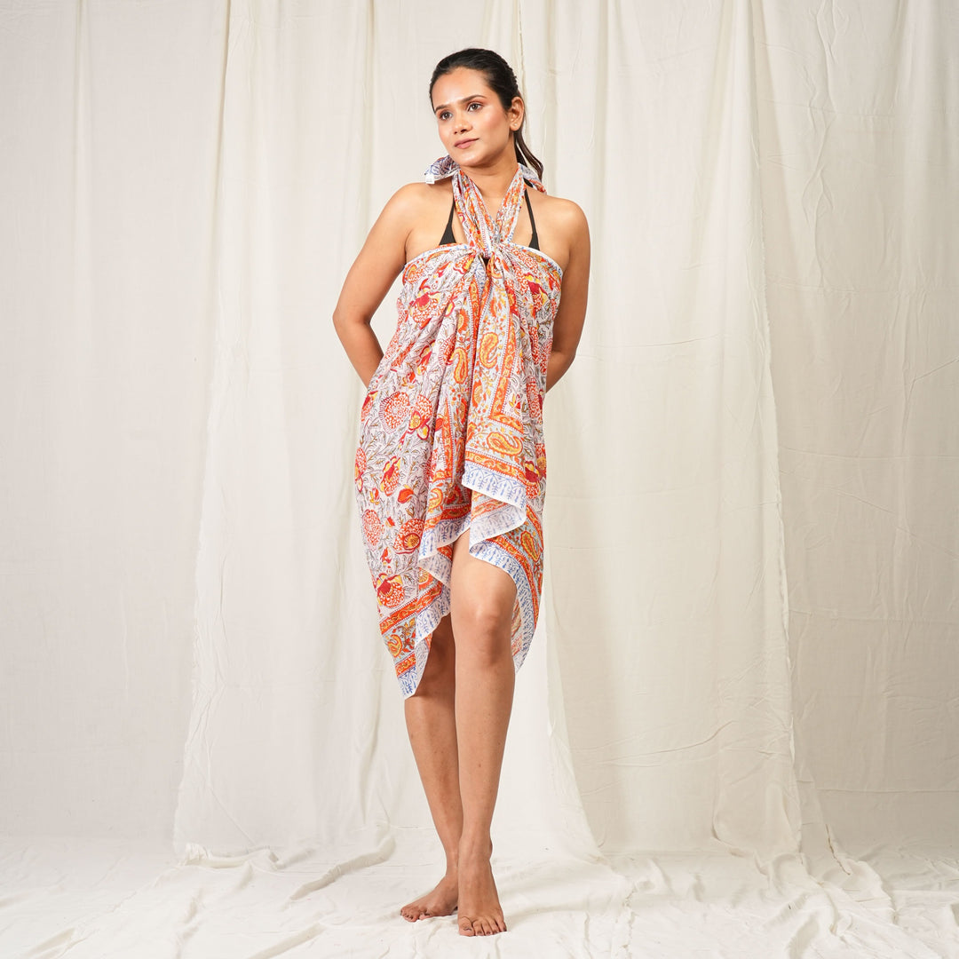 Boho Cotton Sarong | Beach Cover-Up &amp; Wrap Skirt