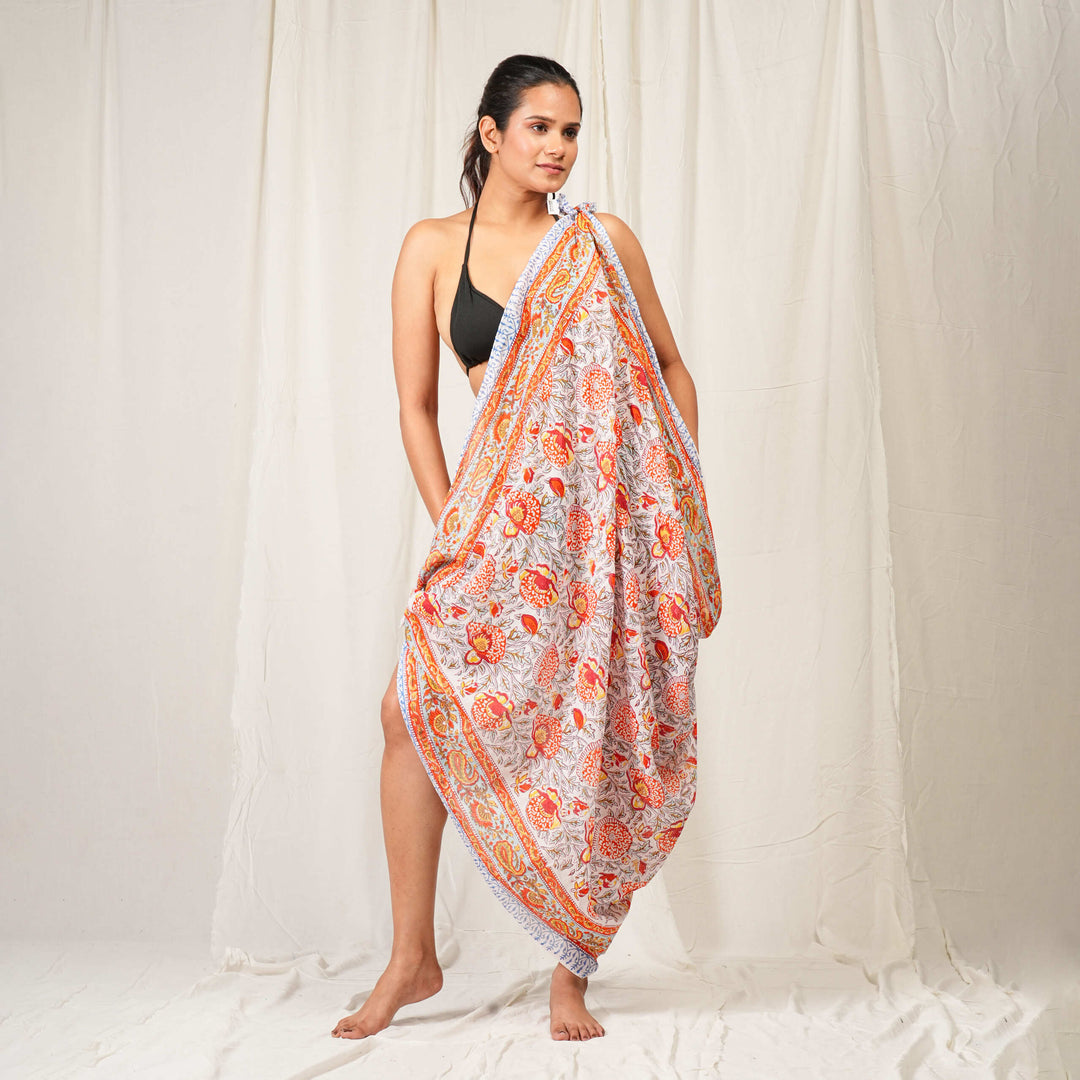 Boho Cotton Sarong | Beach Cover-Up &amp; Wrap Skirt