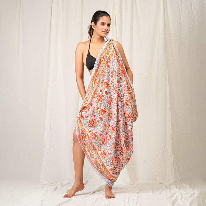 Boho Cotton Sarong | Beach Cover-Up &amp; Wrap Skirt