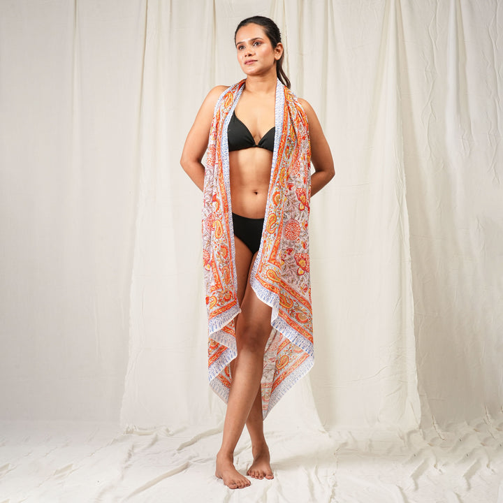 Boho Cotton Sarong | Beach Cover-Up &amp; Wrap Skirt