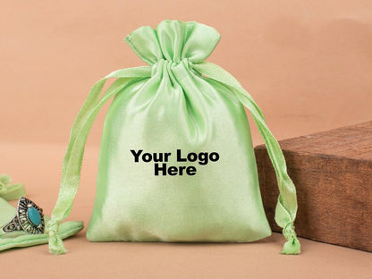100 Celestial Softness Premium Mint Green Satin Pouches
