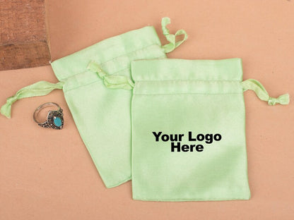100 Celestial Softness Premium Mint Green Satin Pouches