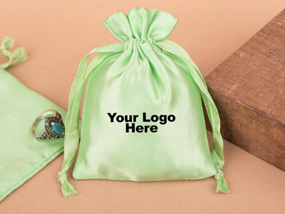 100 Celestial Softness Premium Mint Green Satin Pouches