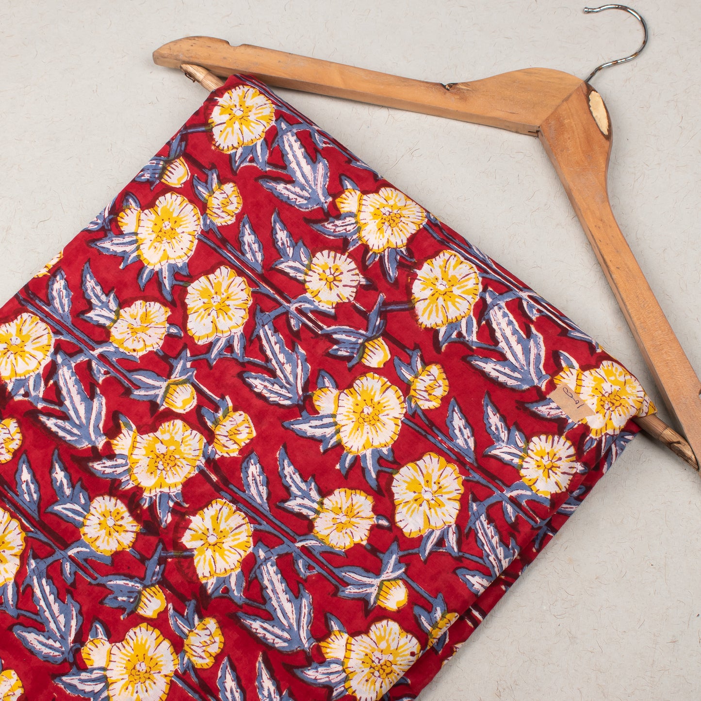 Hand Block Print Fabric, Floral Cotton Fabric, Ethnic Indian Print Material, Natural Dye Cotton Textile For Dressmaking, Sewing