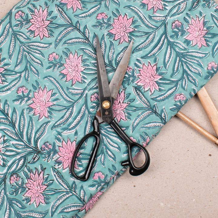 Hand Block Cotton Fabric by the Yard | Block Print Craft Fabric