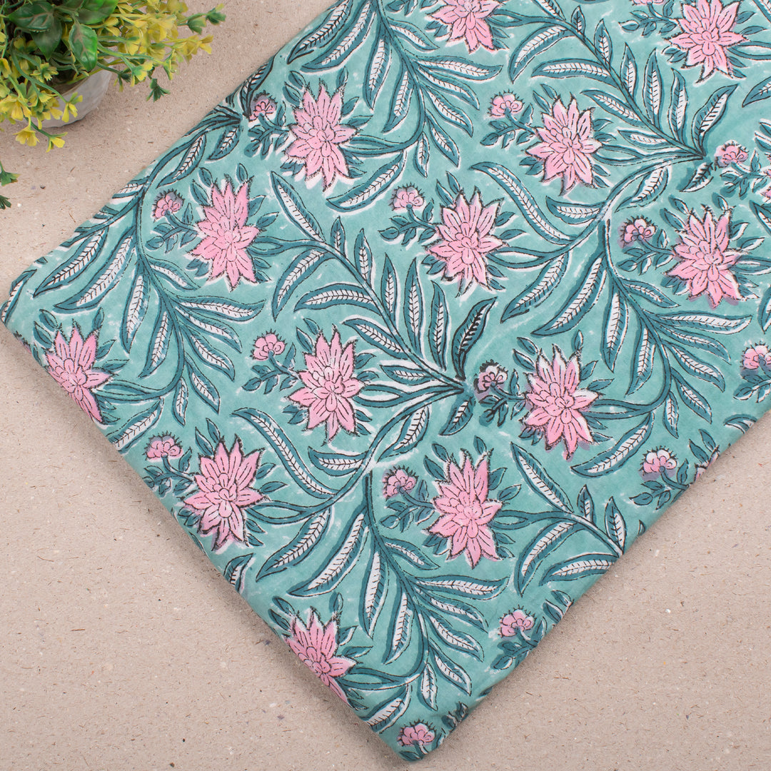 Hand Block Cotton Fabric by the Yard | Block Print Craft Fabric