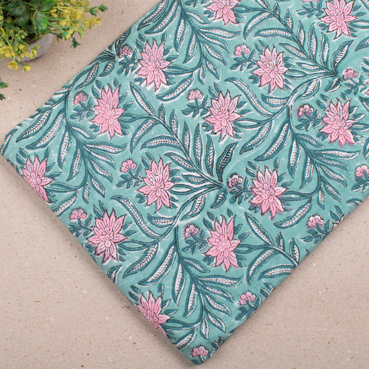 Hand Block Cotton Fabric by the Yard | Block Print Craft Fabric