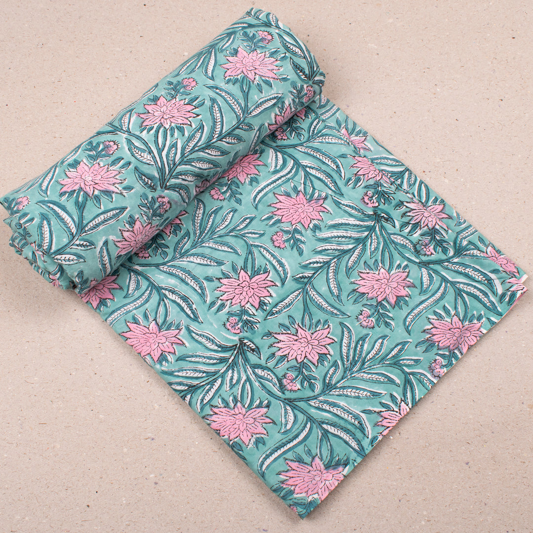 Hand Block Cotton Fabric by the Yard | Block Print Craft Fabric