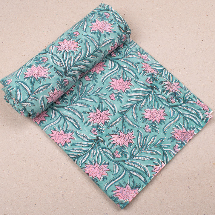 Hand Block Cotton Fabric by the Yard | Block Print Craft Fabric