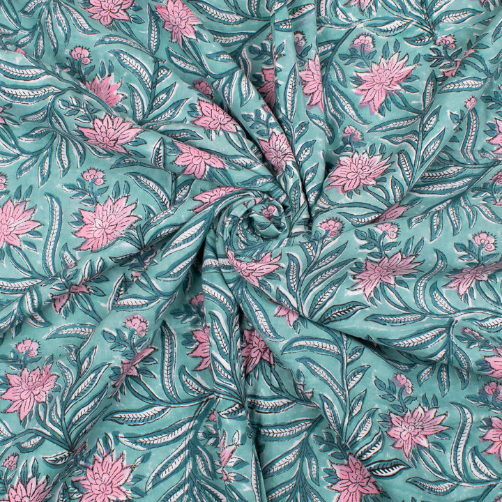 Hand Block Cotton Fabric by the Yard | Block Print Craft Fabric
