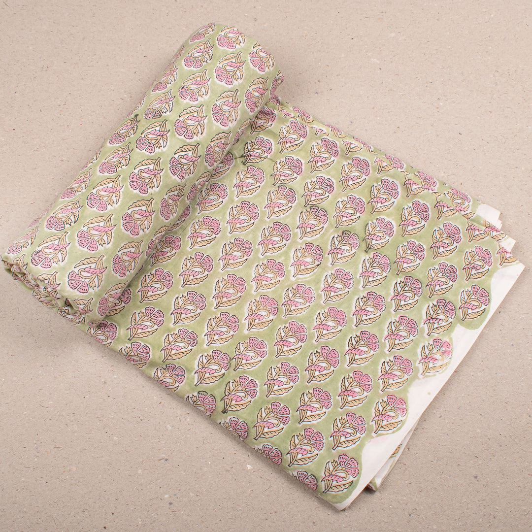 Hand Block Cotton Fabric by the Yard | Block Print Craft Fabric