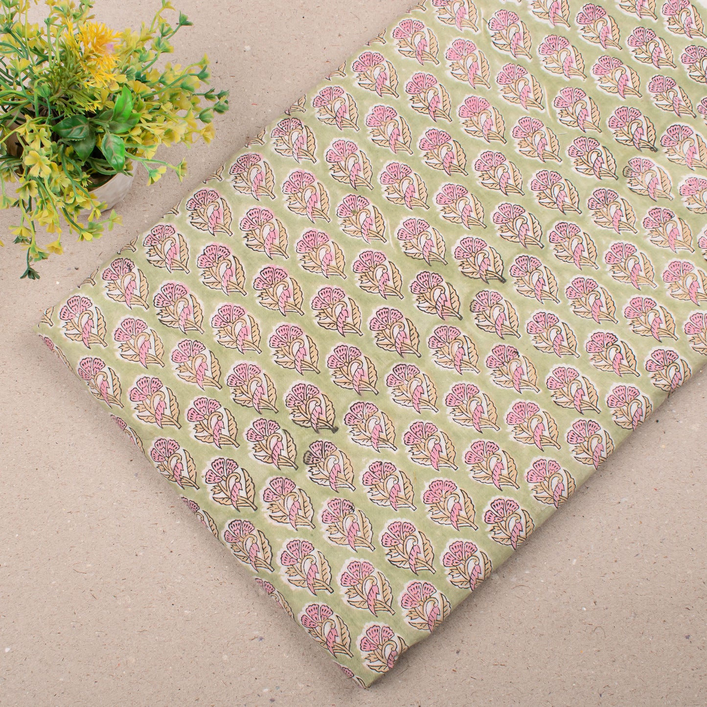 Eco-Friendly Hand Block Print Cotton Fabric, Textile For Sewing, Dressmaking, Cushion Covers, Quilts, And Artistic Clothing & Craft Projects