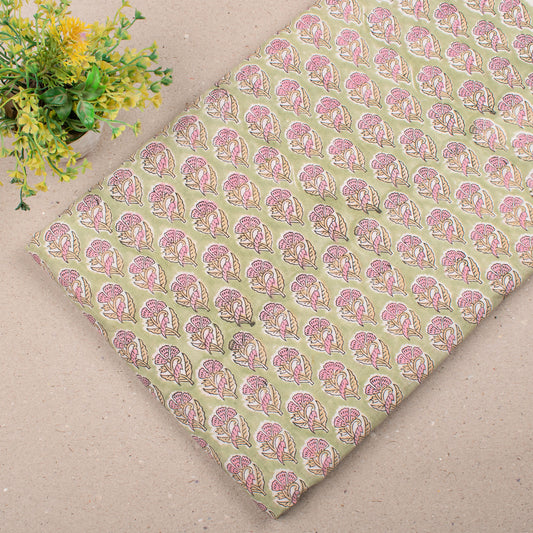Eco-Friendly Hand Block Print Cotton Fabric, Textile For Sewing, Dressmaking, Cushion Covers, Quilts, And Artistic Clothing & Craft Projects