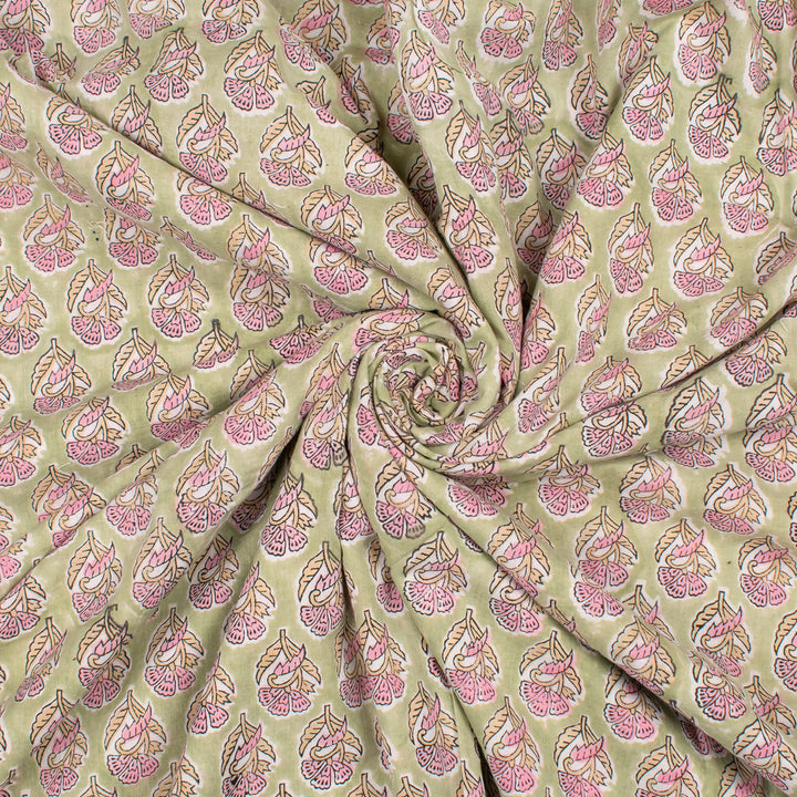 Hand Block Cotton Fabric by the Yard | Block Print Craft Fabric