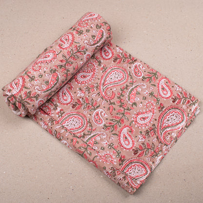 Handmade Block Print Cotton Fabric, Lightweight Material For Dresses, Skirts, Scarves, Quilts & Eco Sewing Projects, Natural Dye Textile