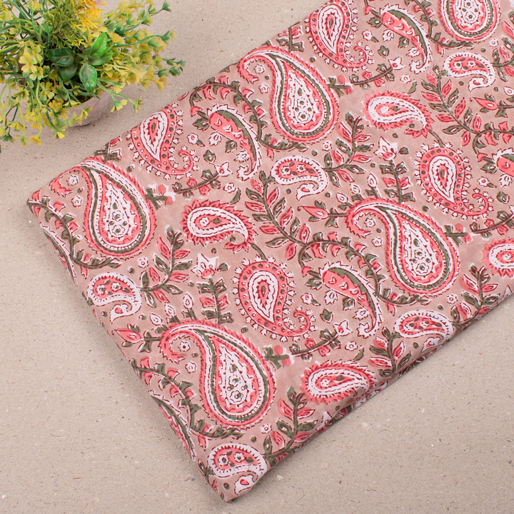 Hand Block Cotton Fabric by the Yard | Block Print Craft Fabric