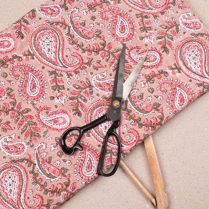 Handmade Block Print Cotton Fabric, Lightweight Material For Dresses, Skirts, Scarves, Quilts & Eco Sewing Projects, Natural Dye Textile