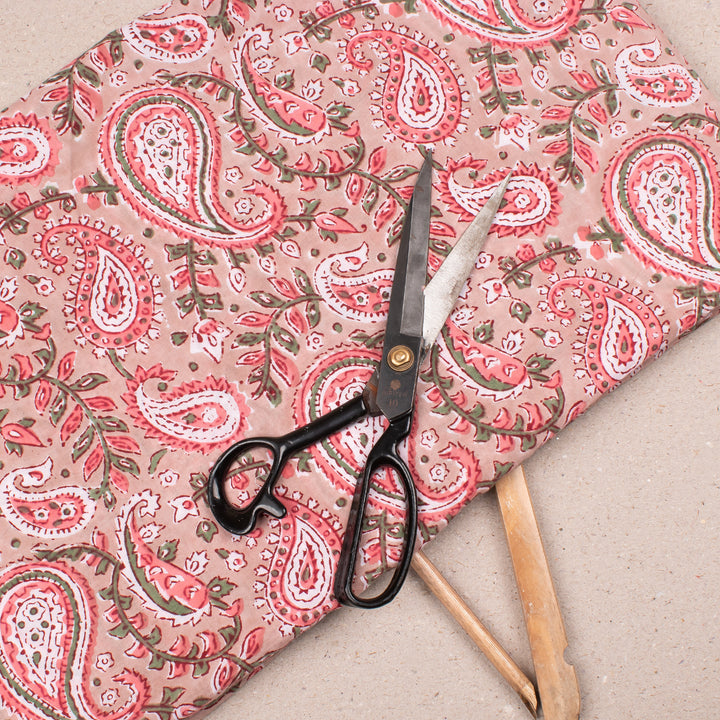 Hand Block Cotton Fabric by the Yard | Block Print Craft Fabric