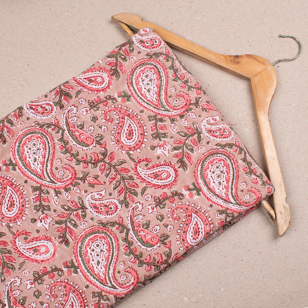 Hand Block Cotton Fabric by the Yard | Block Print Craft Fabric