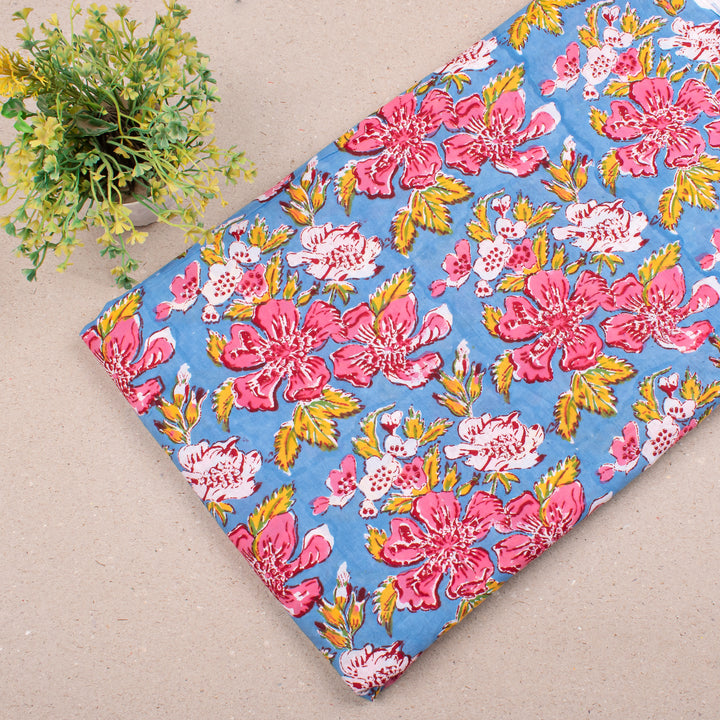 Hand Block Cotton Fabric by the Yard | Block Print Craft Fabric