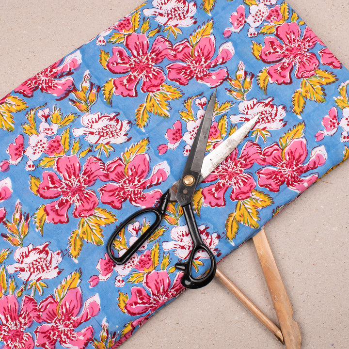 Hand Block Cotton Fabric by the Yard | Block Print Craft Fabric