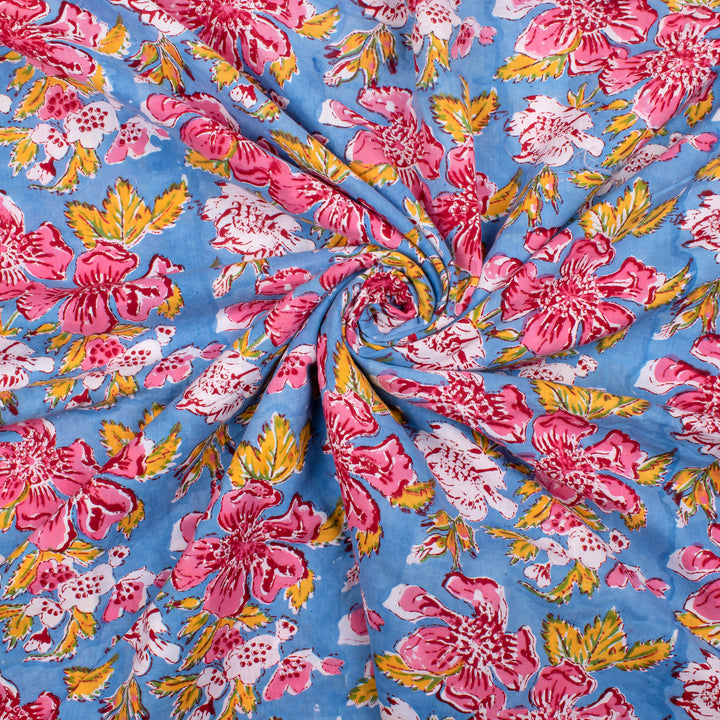 Hand Block Cotton Fabric by the Yard | Block Print Craft Fabric