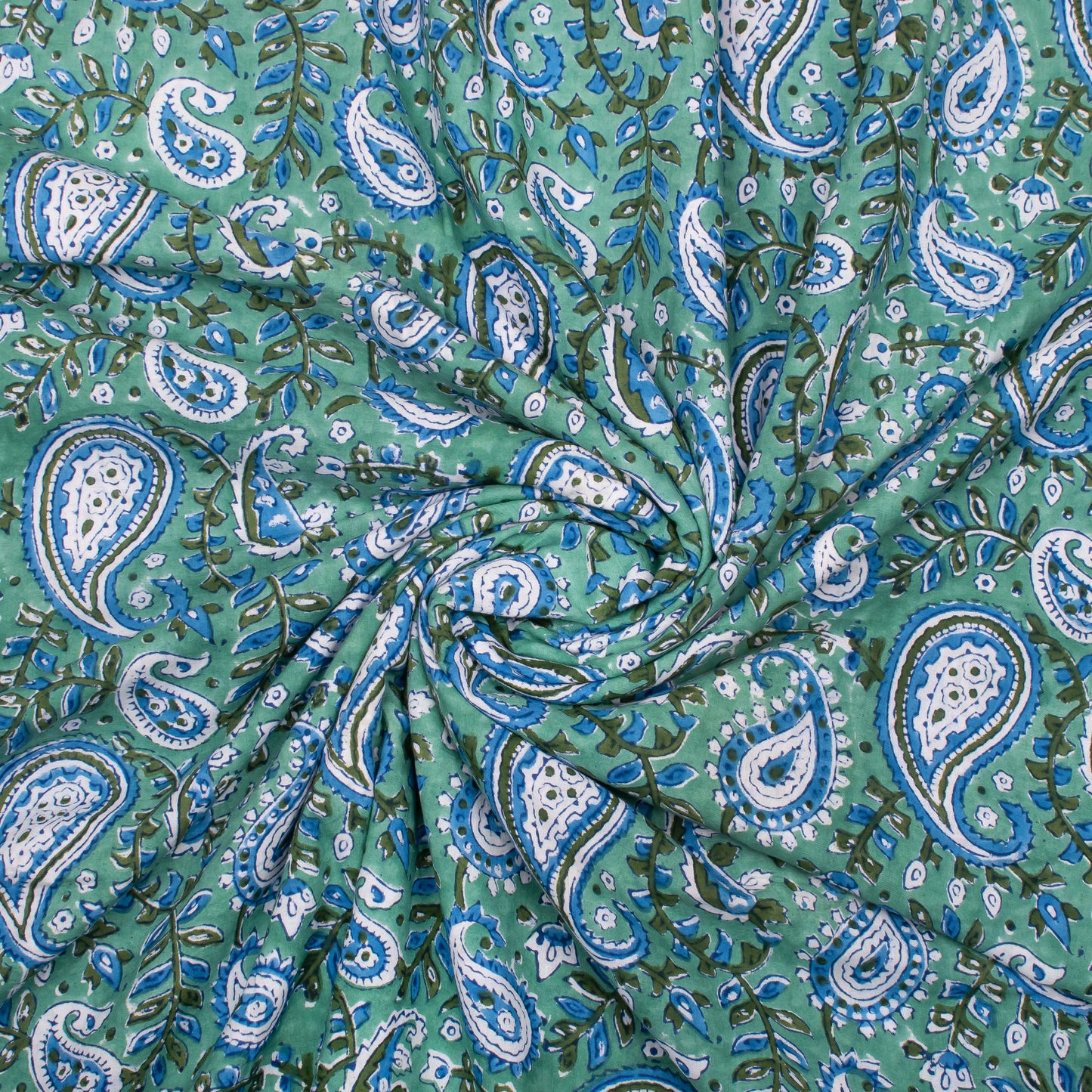 Hand Block Printed Floral Cotton Fabric, Lightweight Fabric For Summer Wear, Printed Fabric For Sewing, Quilts, And Stylish DIY Home Projects