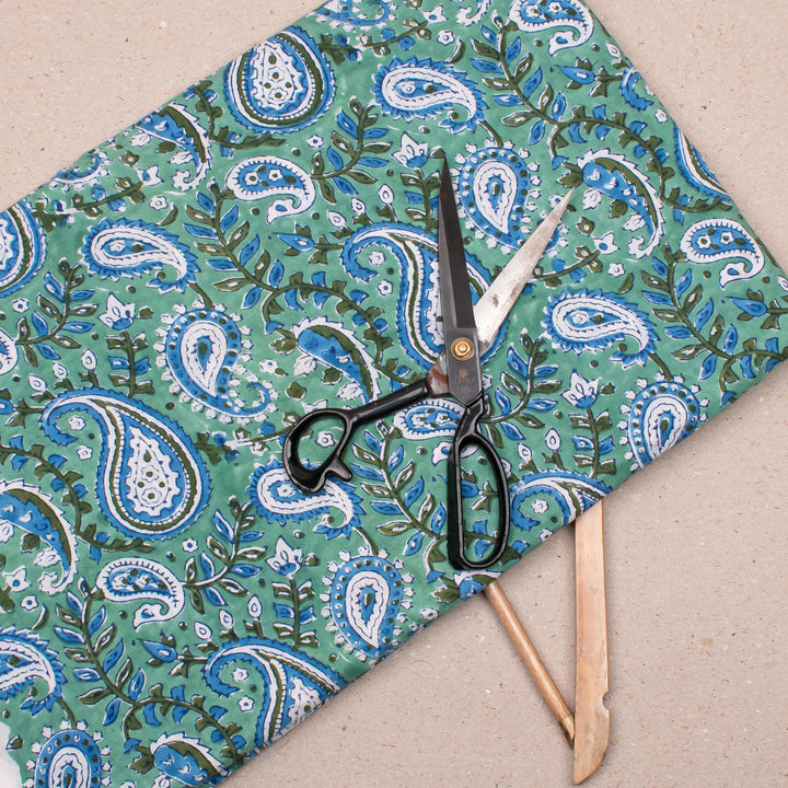 Floral Cotton Fabric by the Yard | Block Print Craft Fabric