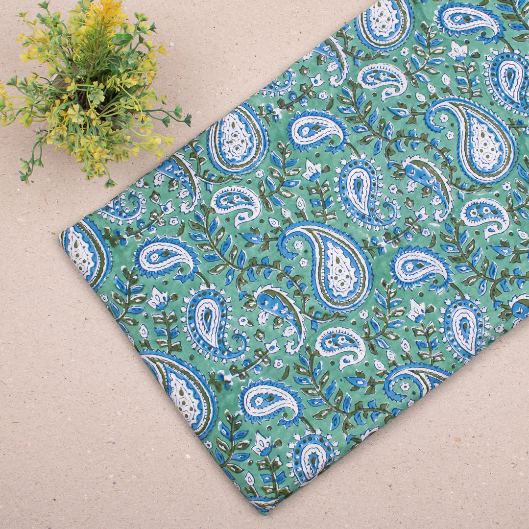 Floral Cotton Fabric by the Yard | Block Print Craft Fabric