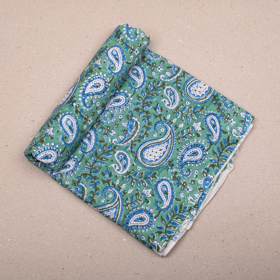 Floral Cotton Fabric by the Yard | Block Print Craft Fabric