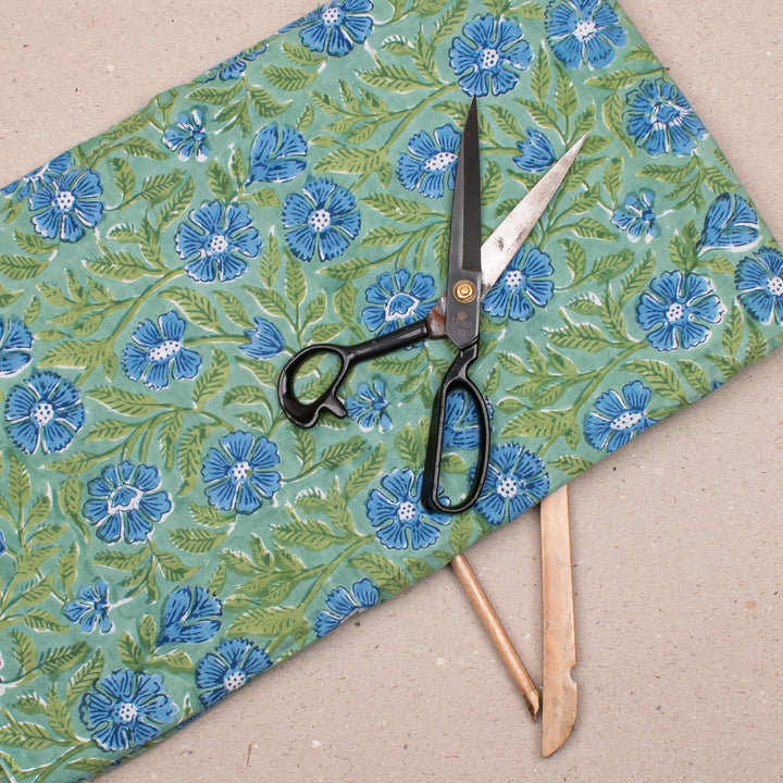 Floral Cotton Fabric by the Yard | Block Print Craft Fabric