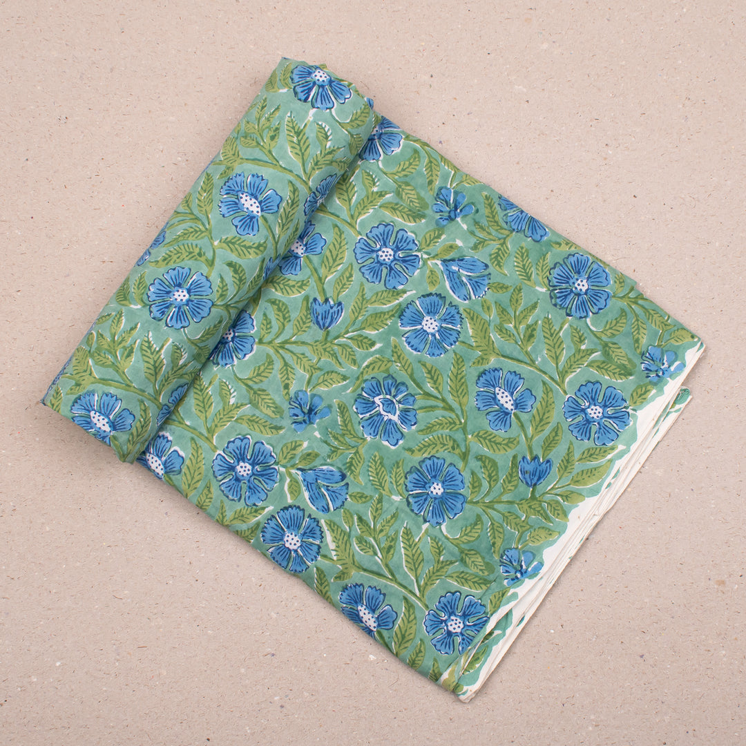 Floral Cotton Fabric by the Yard | Block Print Craft Fabric