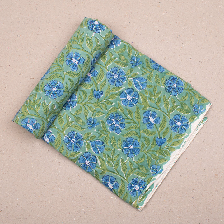 Floral Cotton Fabric by the Yard | Block Print Craft Fabric