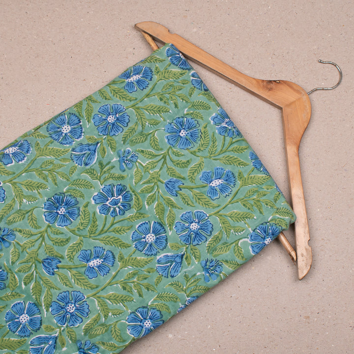 Floral Cotton Fabric by the Yard | Block Print Craft Fabric