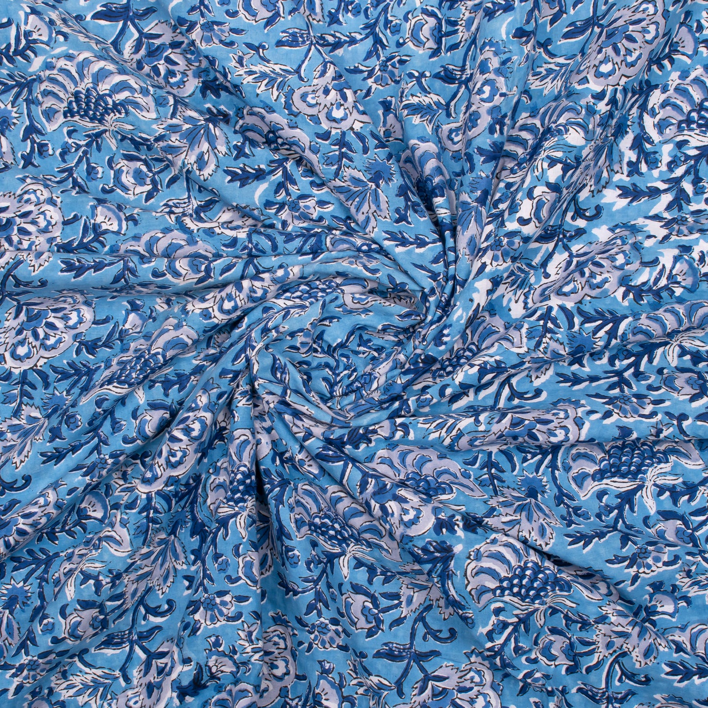 Natural Dye Block Print Cotton Fabric, Vibrant Material For DIY Clothing, Sewing Projects, Pillow Covers, And Boho Home Décor Ideas